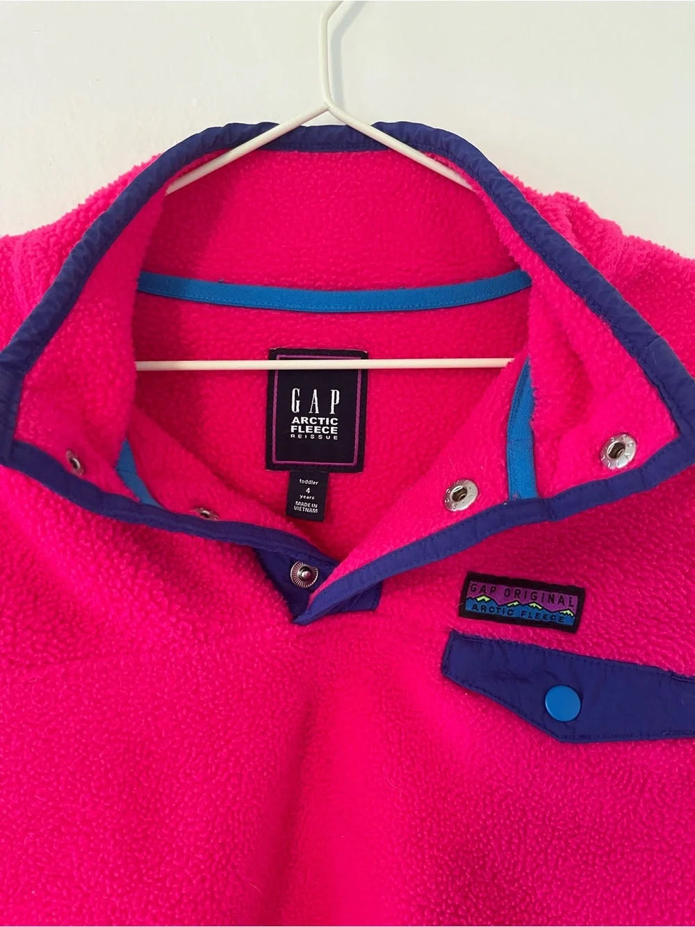 GAP Hot Pink Arctic Fleece Reissue Quarter Button Up